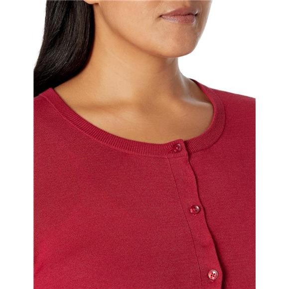 Women's Lightweight Crewneck Cardigan Sweater (Available in Plus Size) - Picture 6 of 6